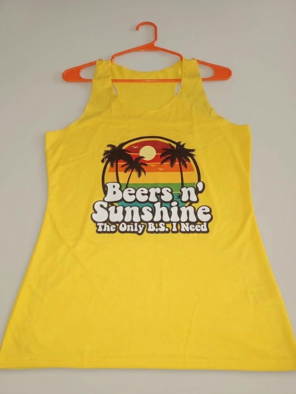Brand New Beers n' Sunshine Yellow Graphic Tank Top